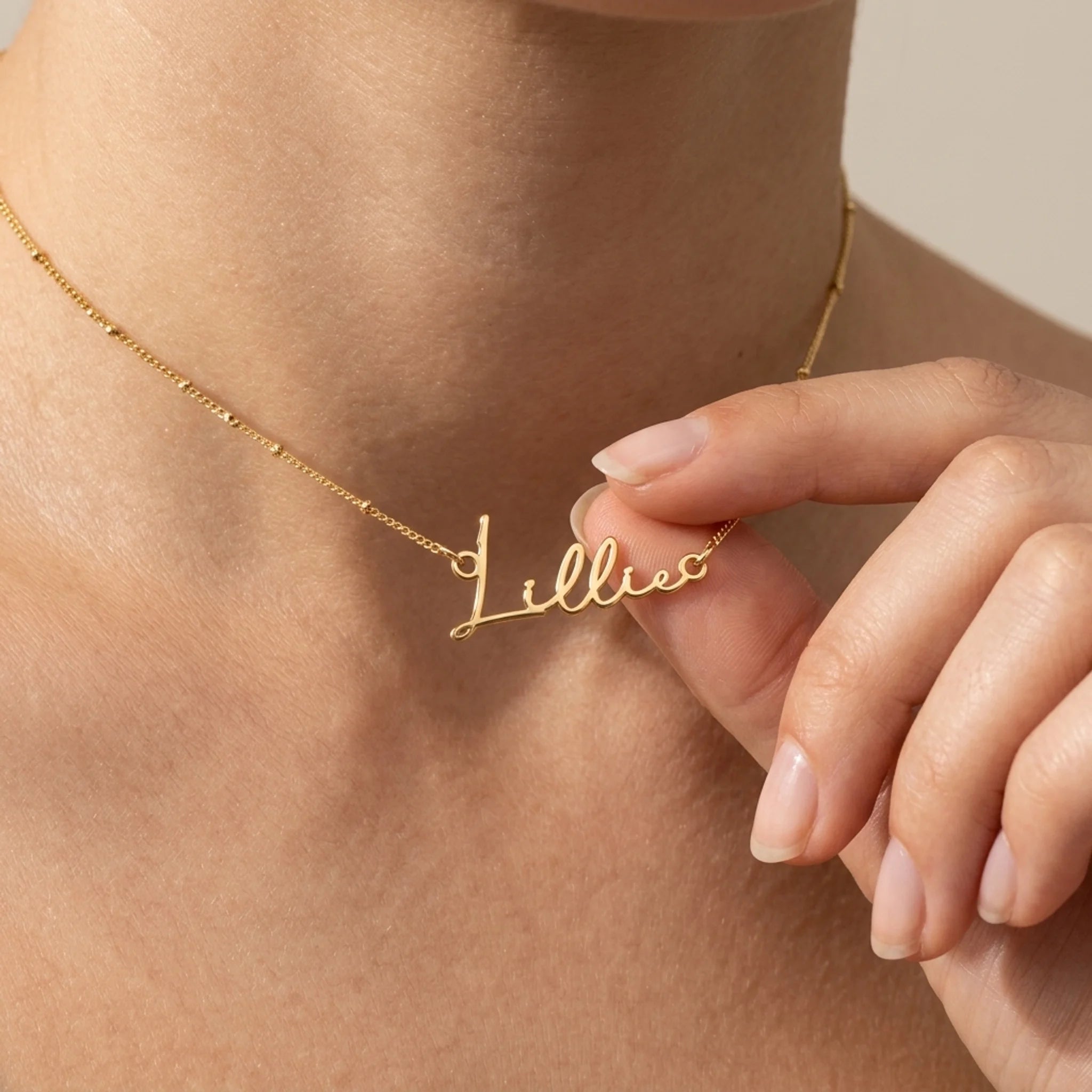 Lillie Name Necklace | 18ct Gold, Silver & Vermeil | Ready to Ship
