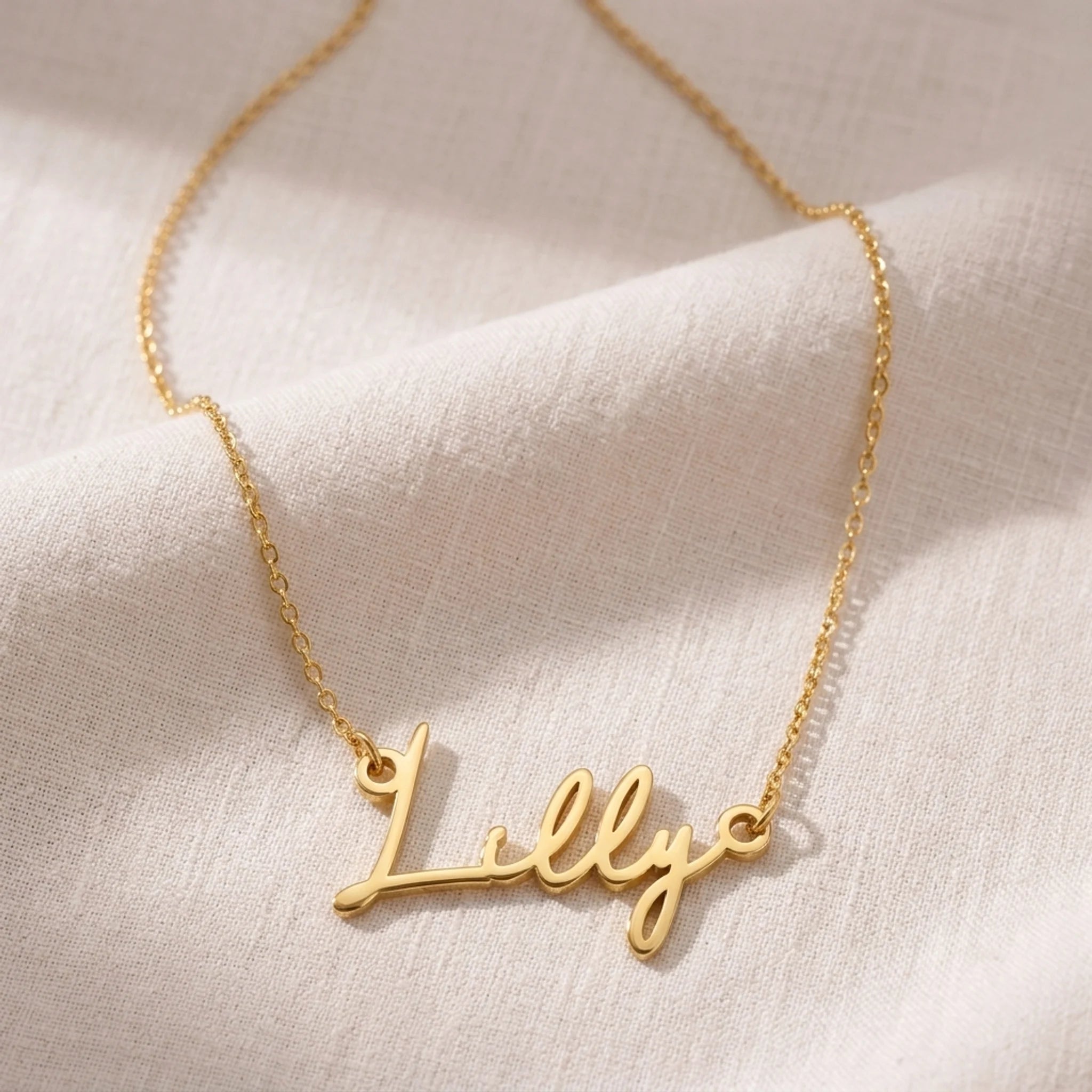 Lilly Name Necklace | 18ct Gold, Silver & Vermeil | Ready to Ship