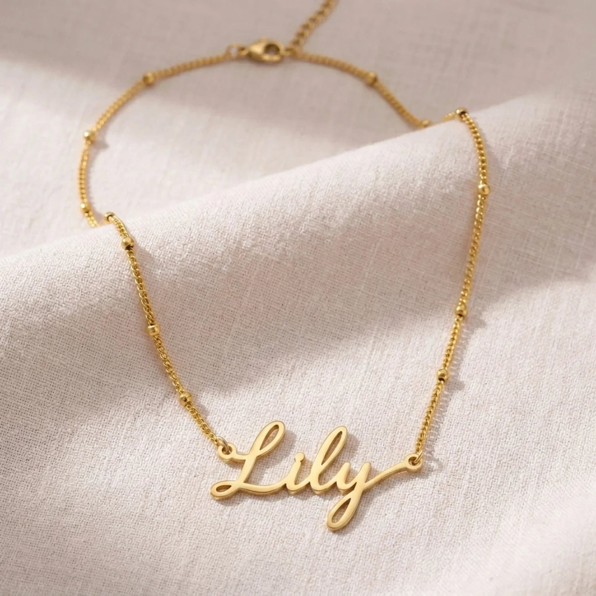 Lily Name Necklace | 18ct Gold, Silver & Vermeil | Ready to Ship