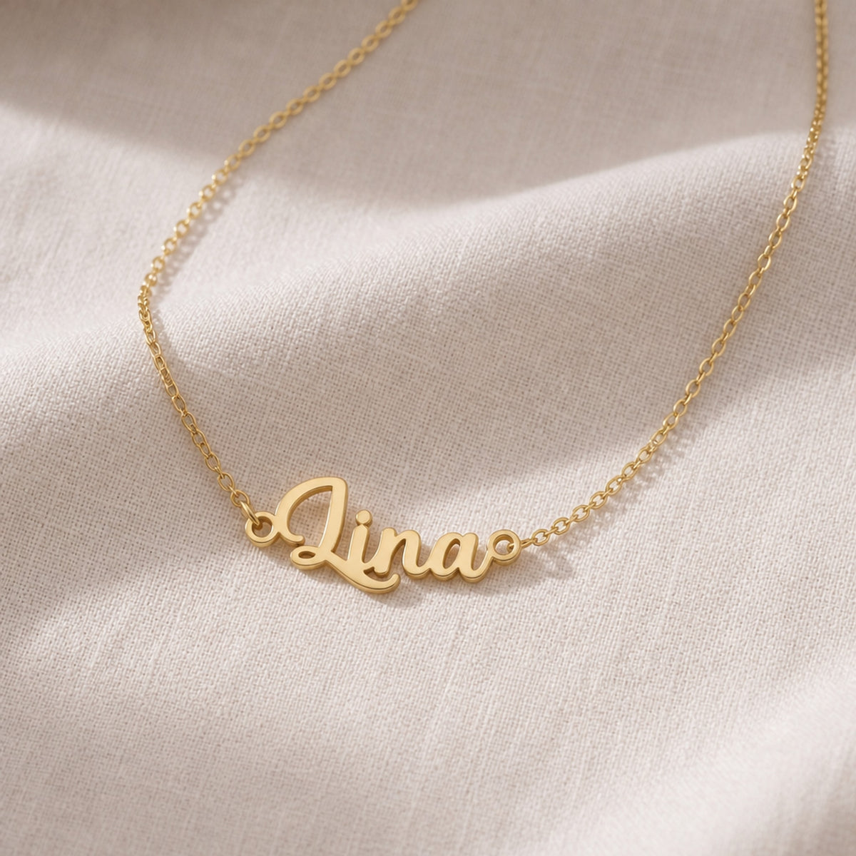 Lina Name Necklace | 18ct Gold, Silver & Vermeil | Ready to Ship