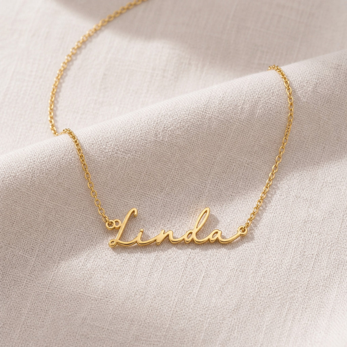 Linda Name Necklace | 18ct Gold, Silver & Vermeil | Ready to Ship