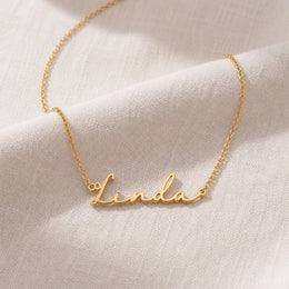 Linda Name Necklace | 18ct Gold, Silver & Vermeil | Ready to Ship