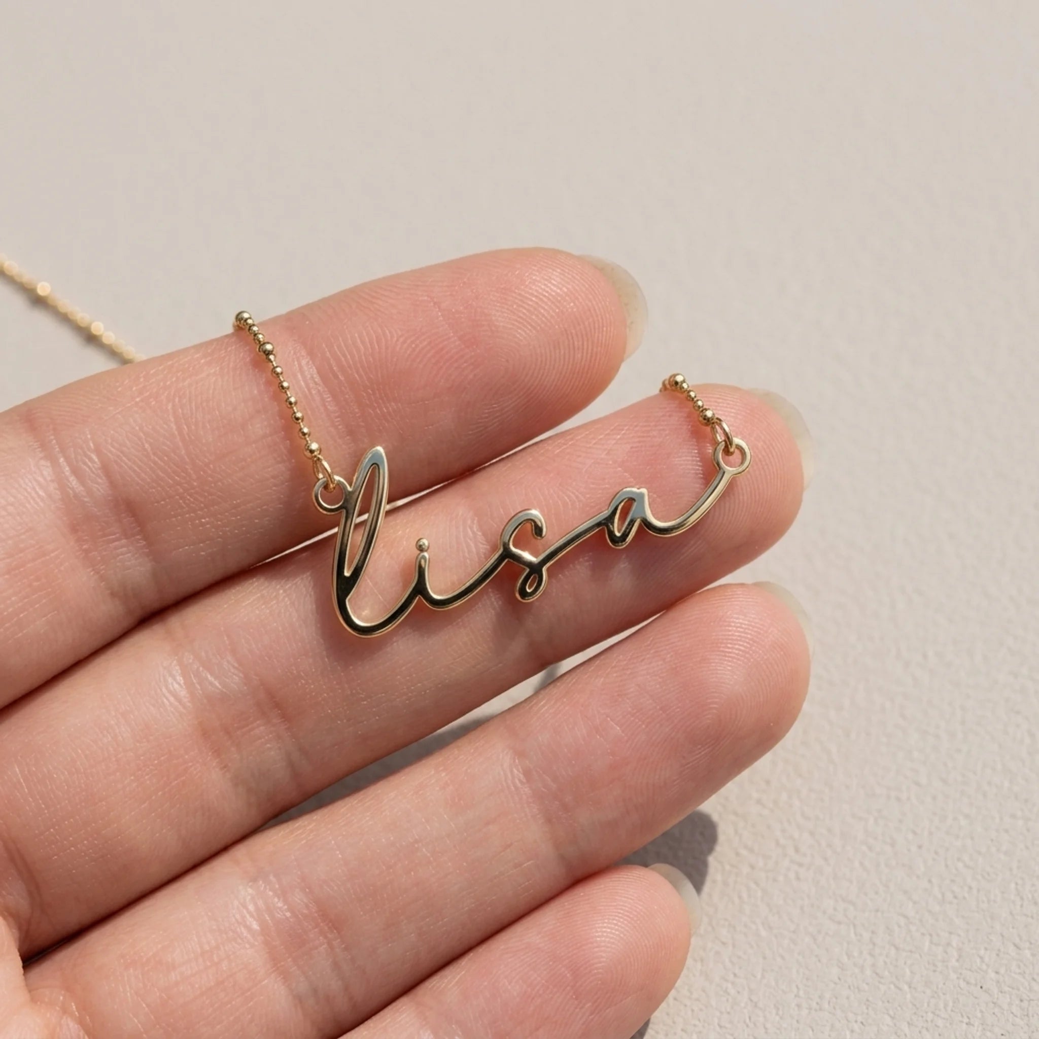 Lisa Name Necklace | 18ct Gold, Silver & Vermeil | Ready to Ship