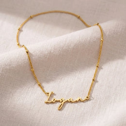 Logan Name Necklace | 18ct Gold, Silver & Vermeil | Ready to Ship