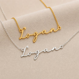 Logan Name Necklace | 18ct Gold, Silver & Vermeil | Ready to Ship