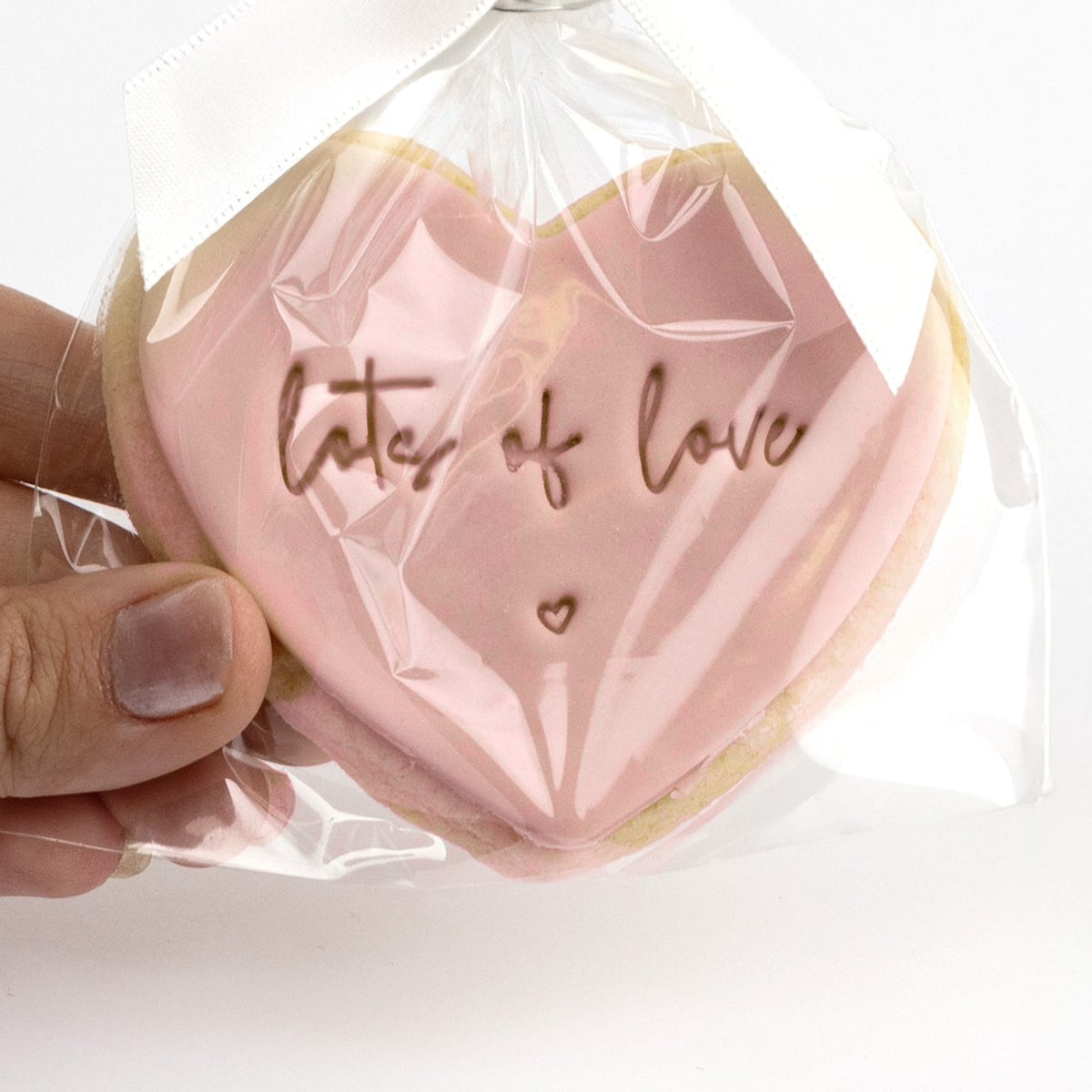 Biscotto fatto a mano con la scritta "Tanto amore"