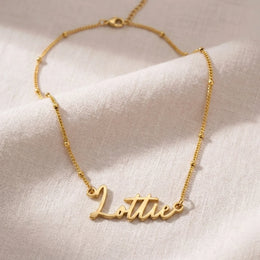 Lottie Name Necklace | 18ct Gold, Silver & Vermeil | Ready to Ship