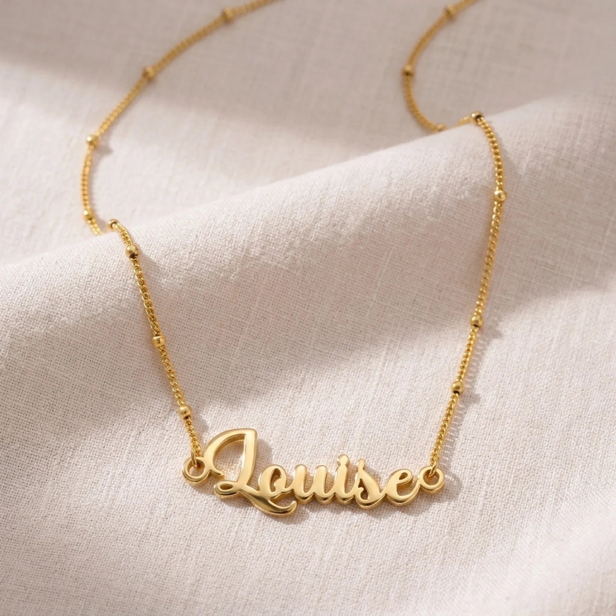 Louise Name Necklace | 18ct Gold, Silver & Vermeil | Ready to Ship