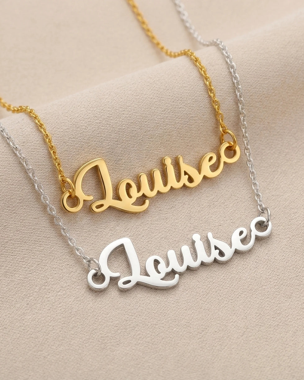Louise Name Necklace | 18ct Gold, Silver & Vermeil | Ready to Ship