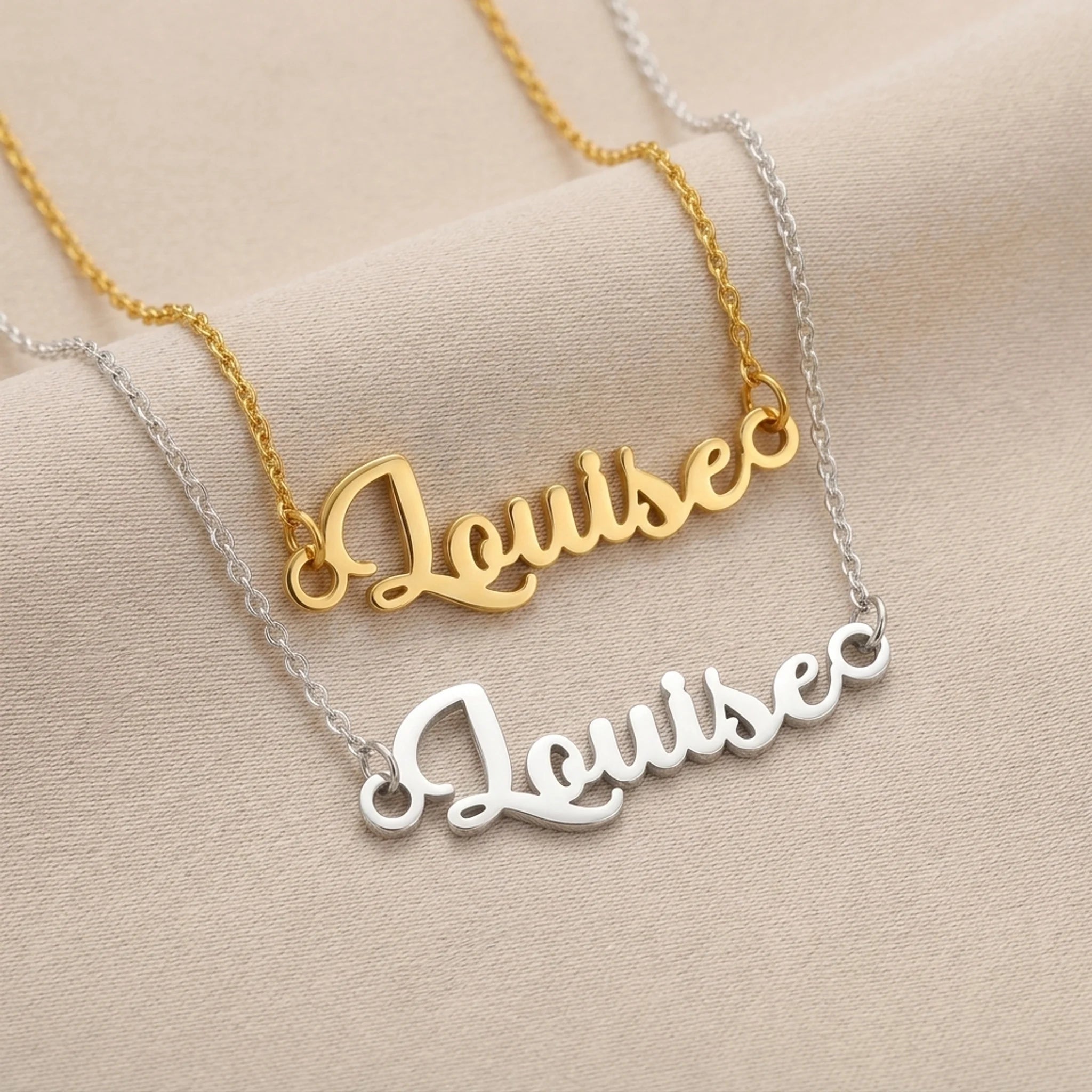 Louise Name Necklace | 18ct Gold, Silver & Vermeil | Ready to Ship