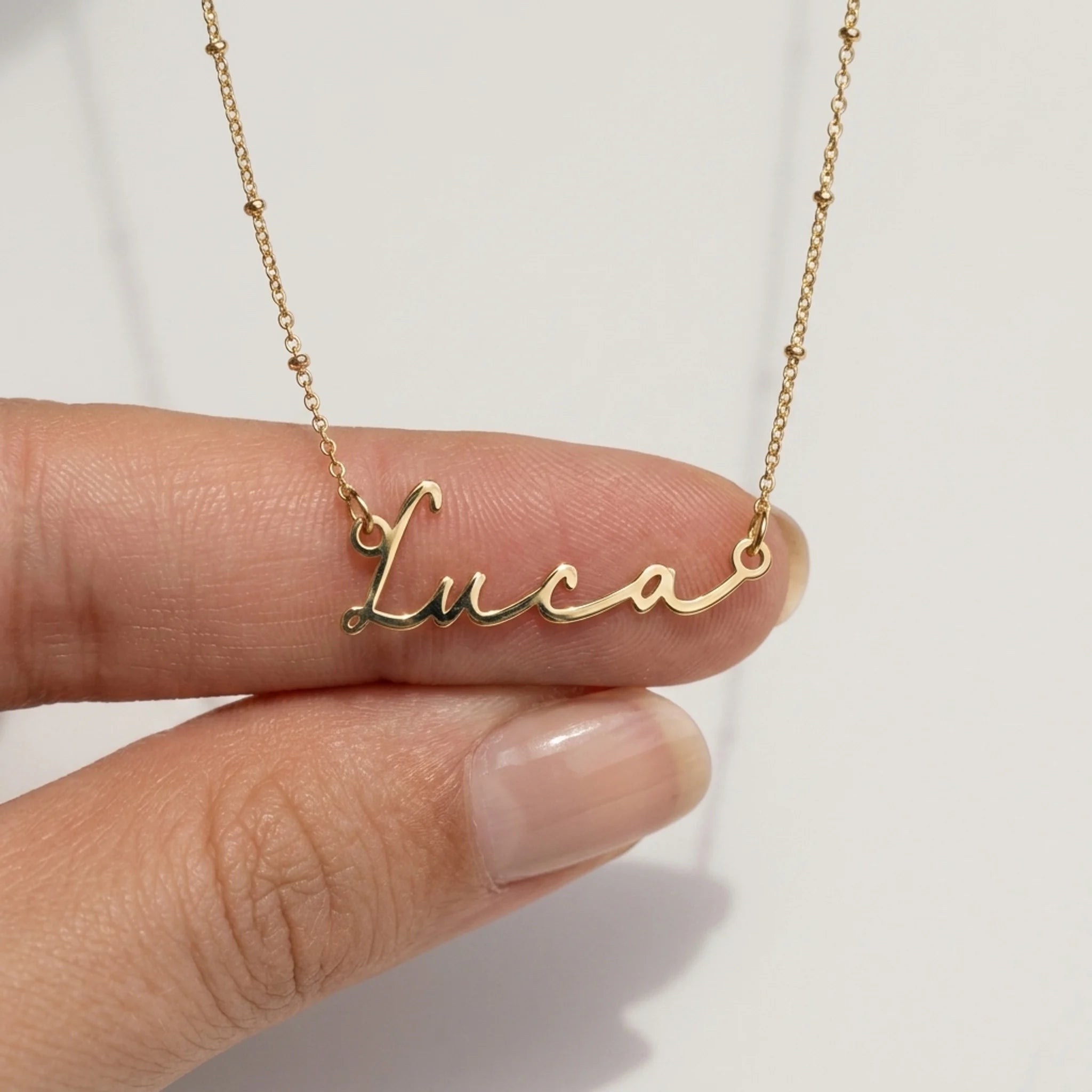 Luca Name Necklace | 18ct Gold, Silver & Vermeil | Ready to Ship