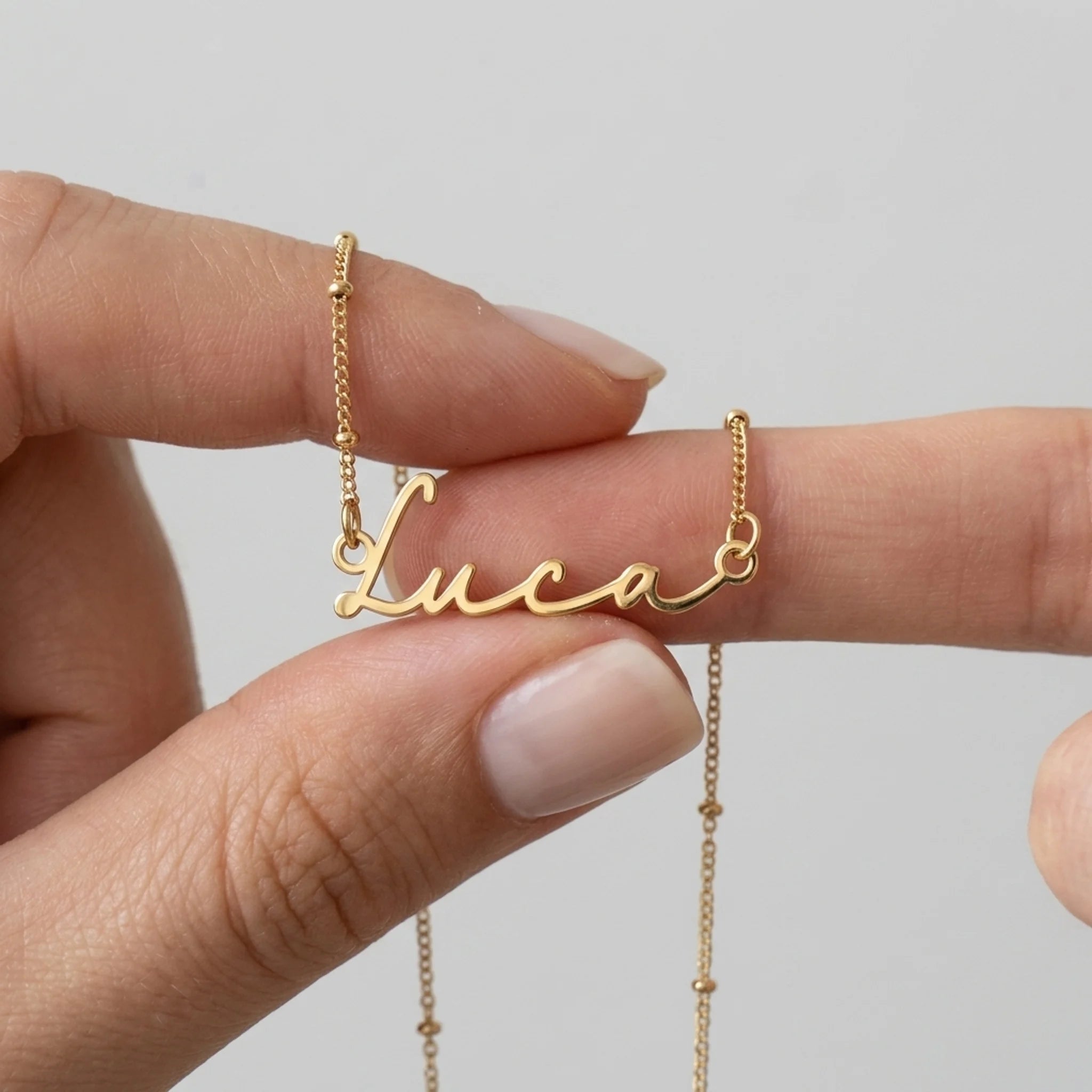 Lucas Name Necklace | 18ct Gold, Silver & Vermeil | Ready to Ship