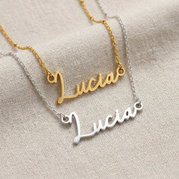 Lucia Name Necklace | 18ct Gold, Silver & Vermeil | Ready to Ship