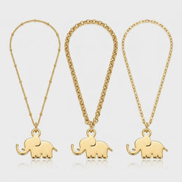 Lucky Elephant Charm Necklace & Bracelet