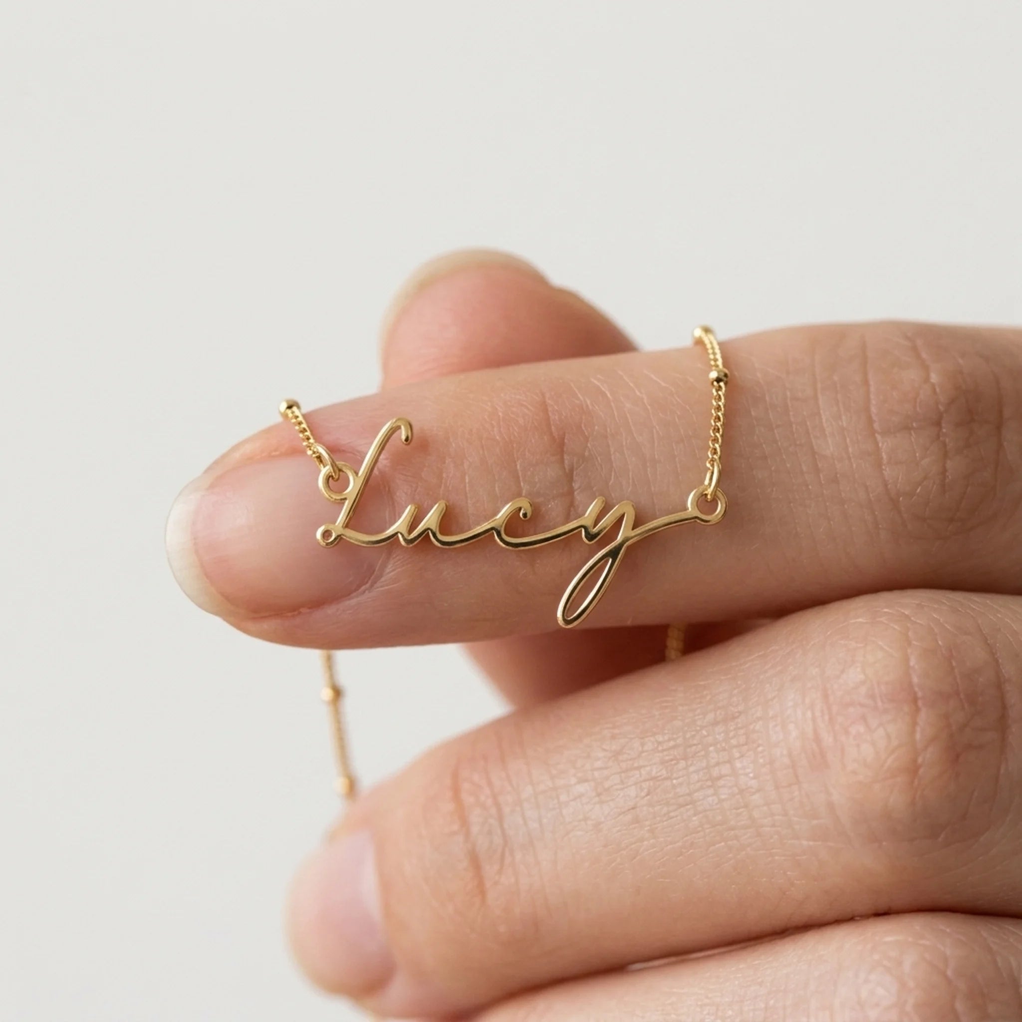 Lucy Name Necklace | 18ct Gold, Silver & Vermeil | Ready to Ship