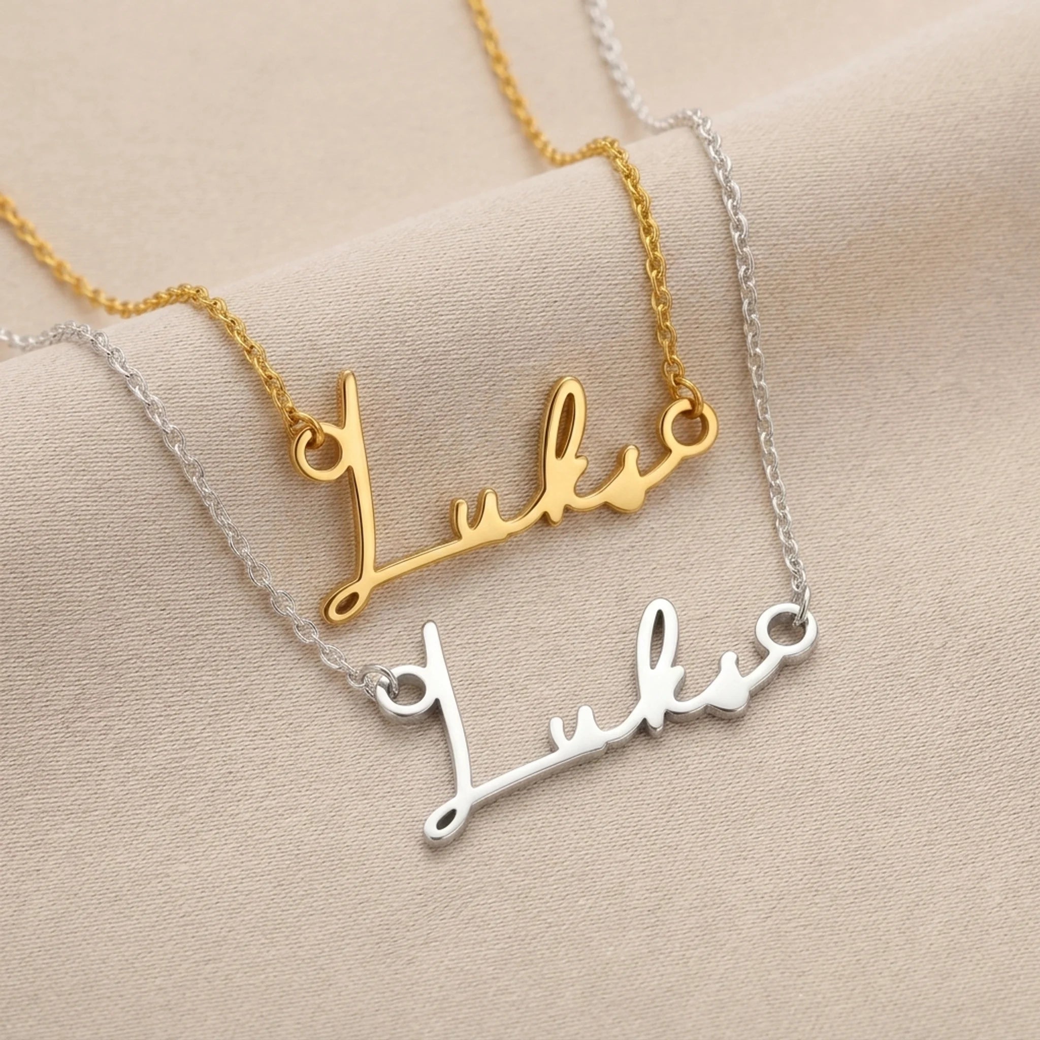 Luke Name Necklace | 18ct Gold, Silver & Vermeil | Ready to Ship