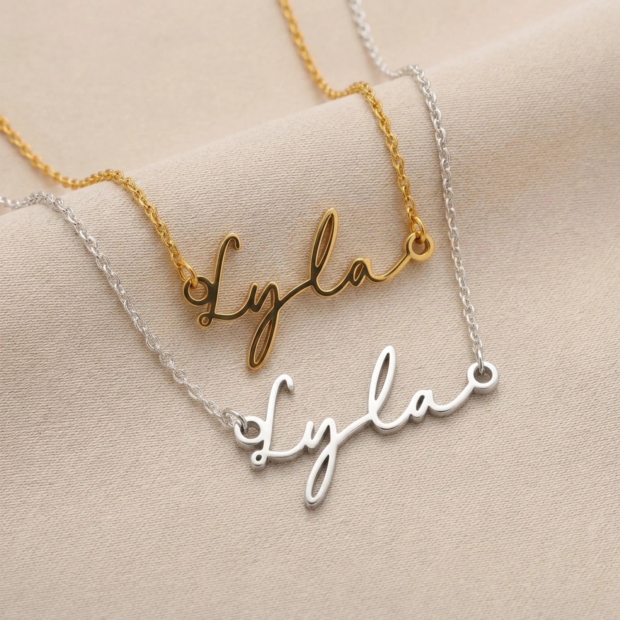 Lyla Name Necklace | 18ct Gold, Silver & Vermeil | Ready to Ship