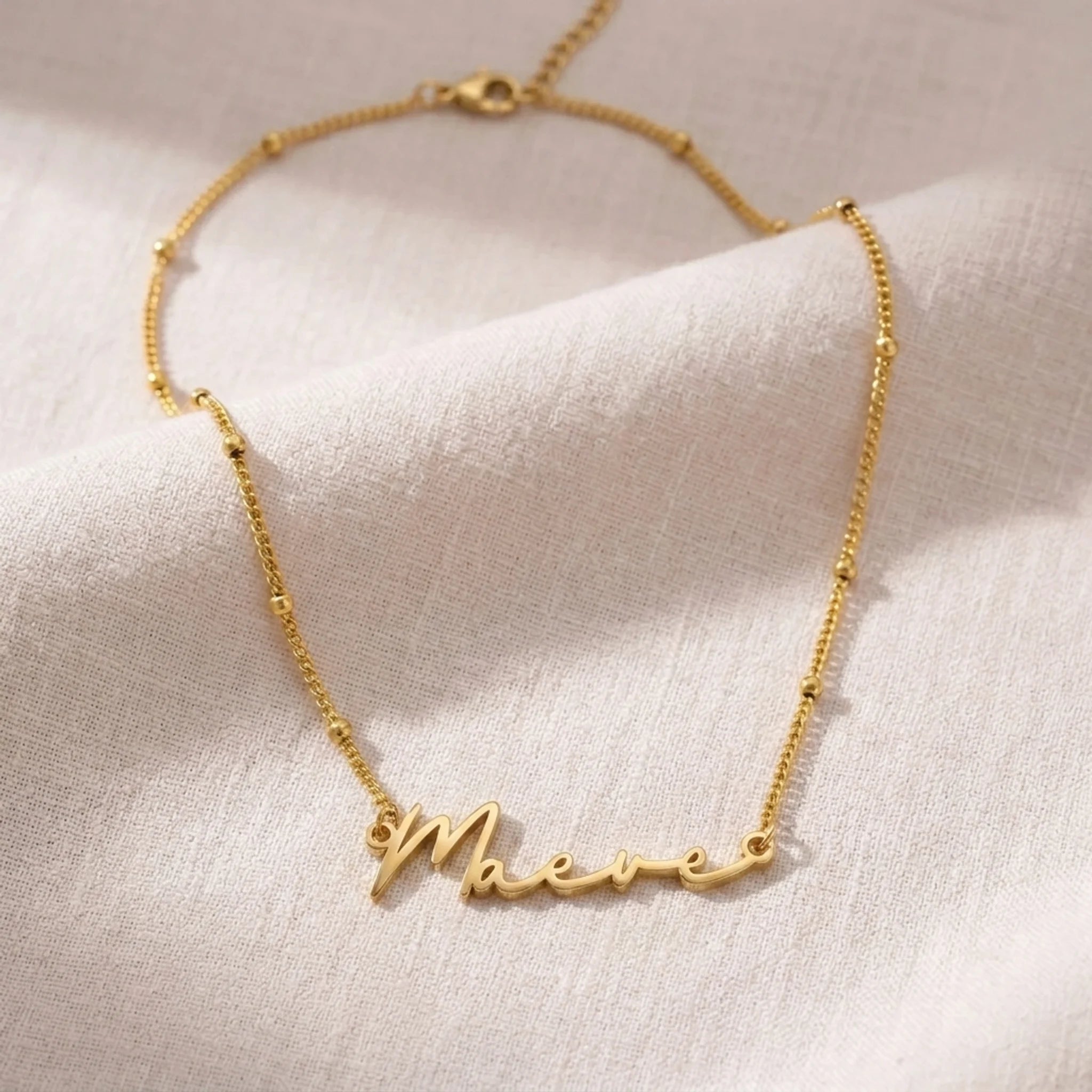 Maeve Name Necklace | 18ct Gold, Silver & Vermeil | Ready to Ship
