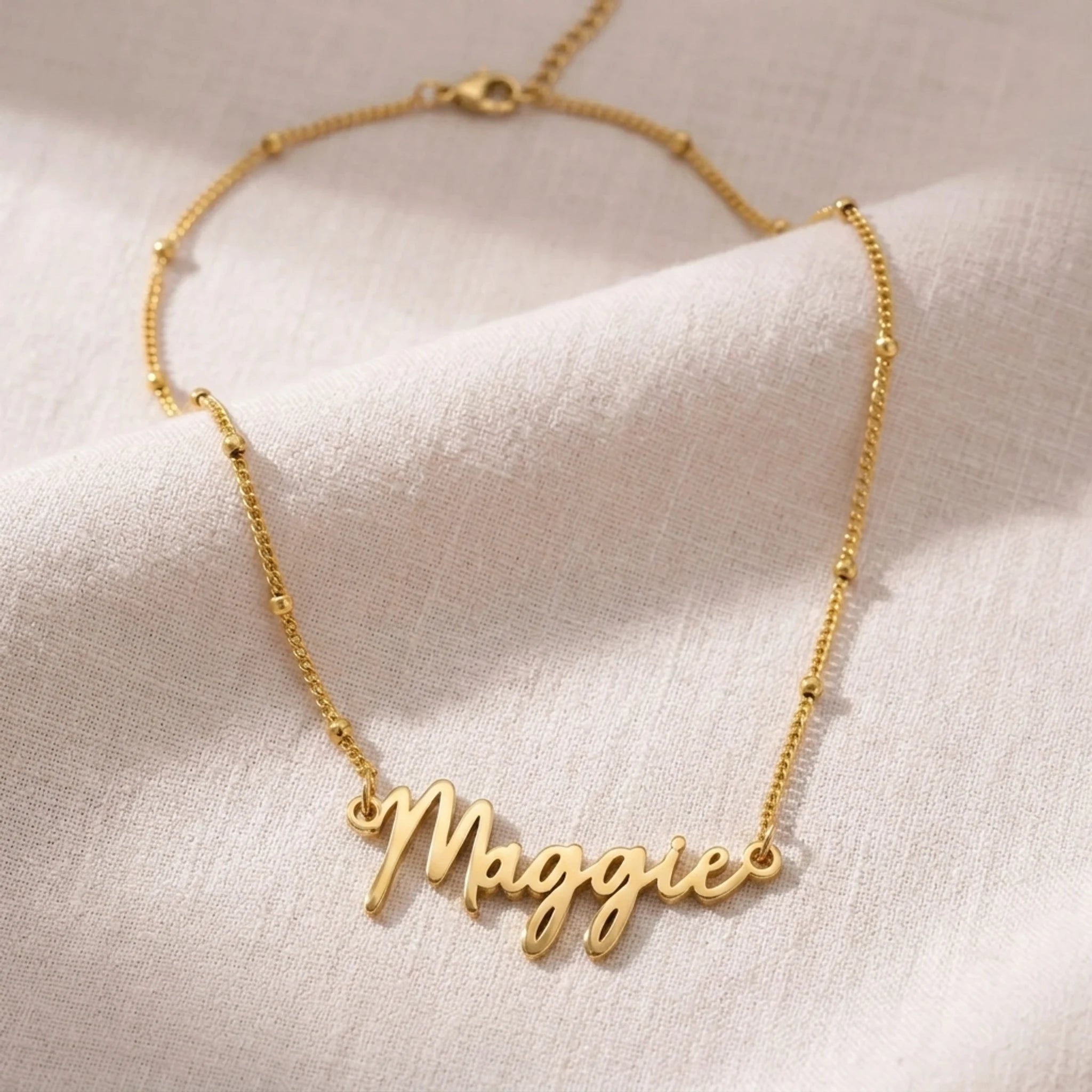Maggie Name Necklace | 18ct Gold, Silver & Vermeil | Ready to Ship