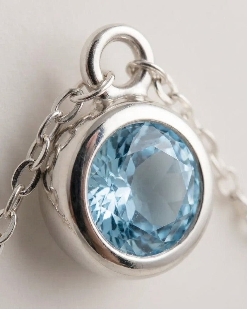 March Birthstone Bracelet | Aquamarine, Gold & Silver