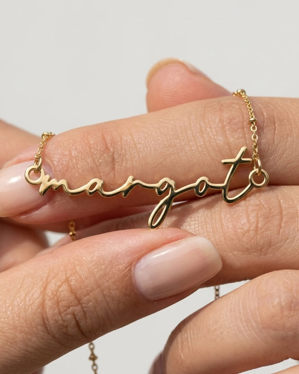 Margot Name Necklace | 18ct Gold, Silver & Vermeil | Ready to Ship