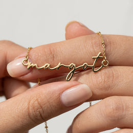 Margot Name Necklace | 18ct Gold, Silver & Vermeil | Ready to Ship