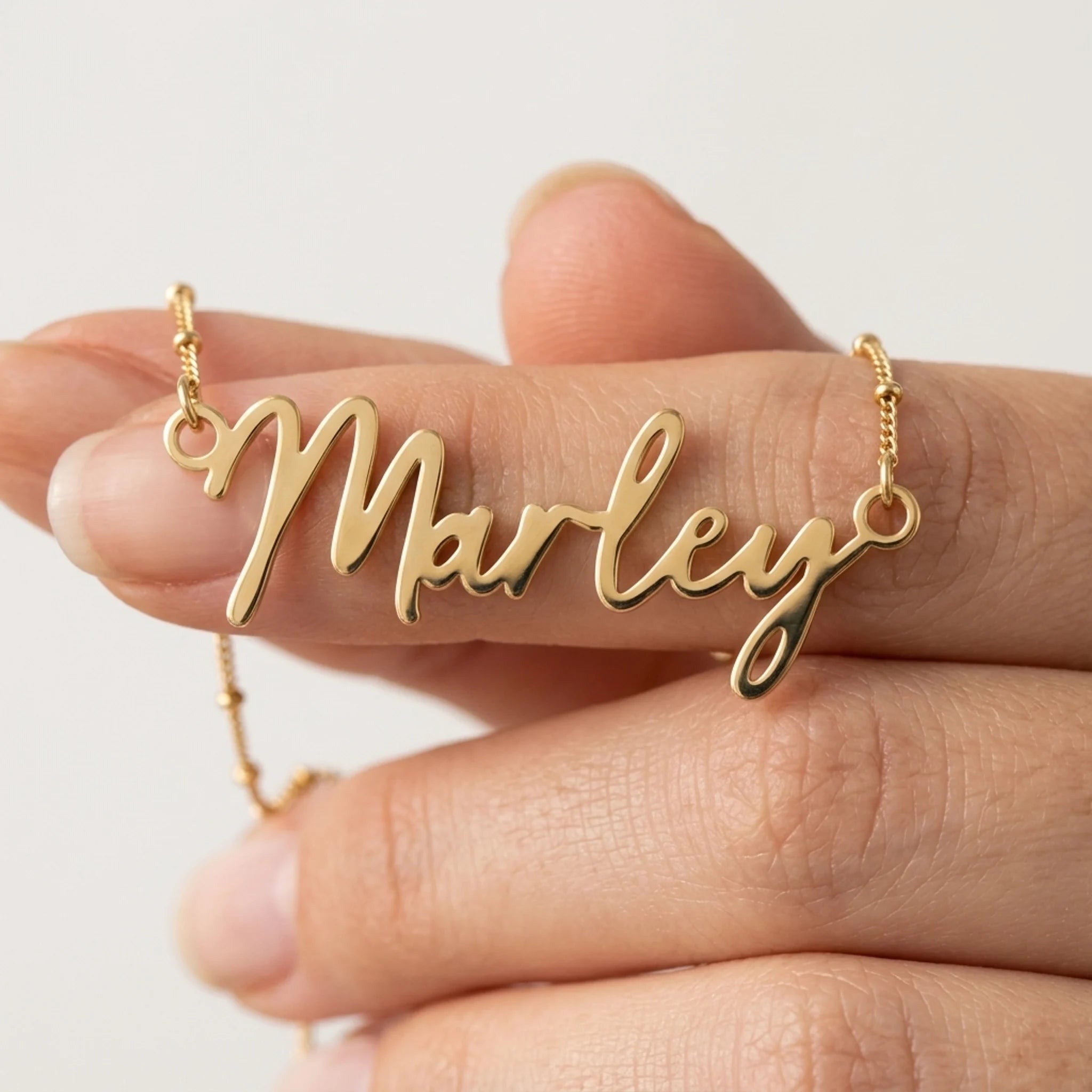 Marley Name Necklace | 18ct Gold, Silver & Vermeil | Ready to Ship
