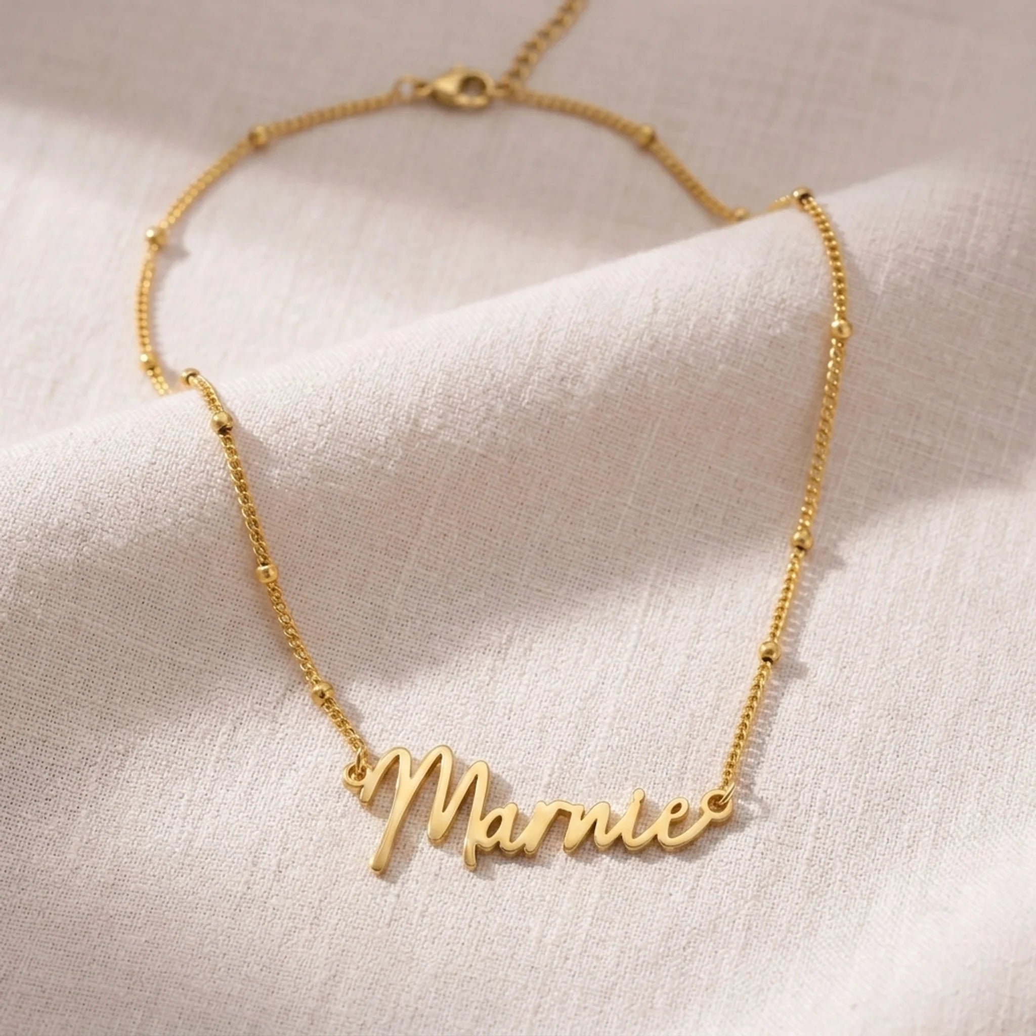 Marnie Name Necklace | 18ct Gold, Silver & Vermeil | Ready to Ship