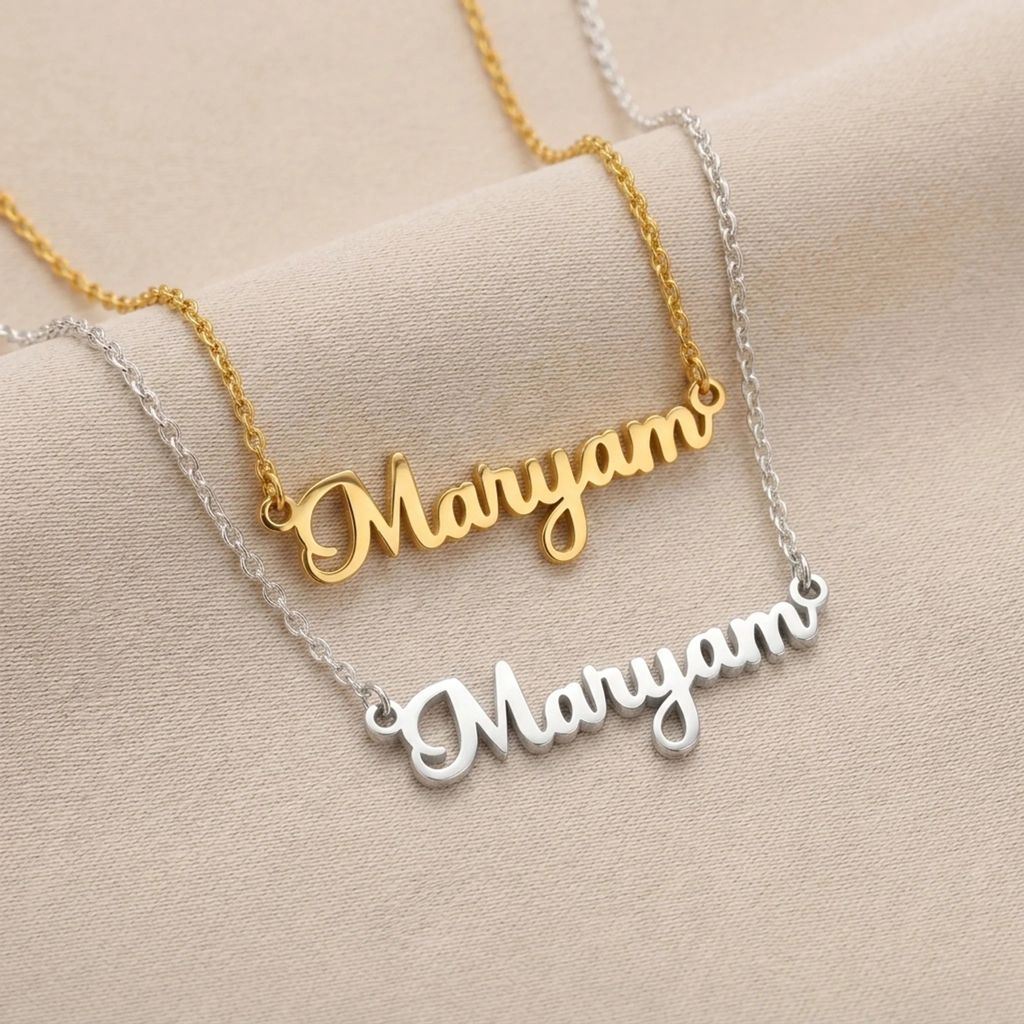 Maryam Name Necklace | 18ct Gold, Silver & Vermeil | Ready to Ship