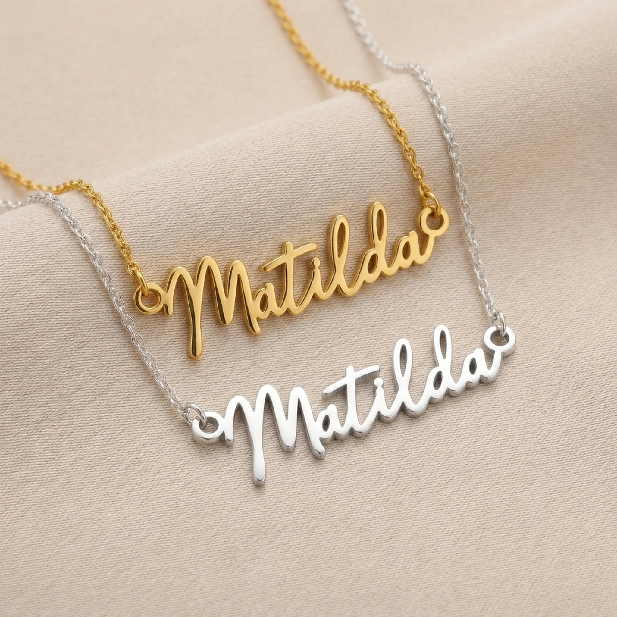 Matilda Name Necklace | 18ct Gold, Silver & Vermeil | Ready to Ship