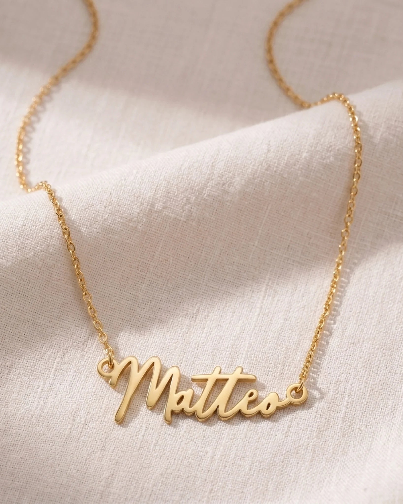 Matteo Name Necklace | 18ct Gold, Silver & Vermeil | Ready to Ship