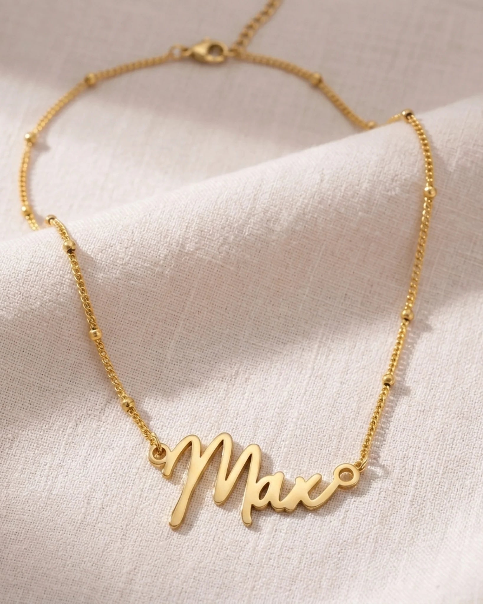 Max Name Necklace | 18ct Gold, Silver & Vermeil | Ready to Ship