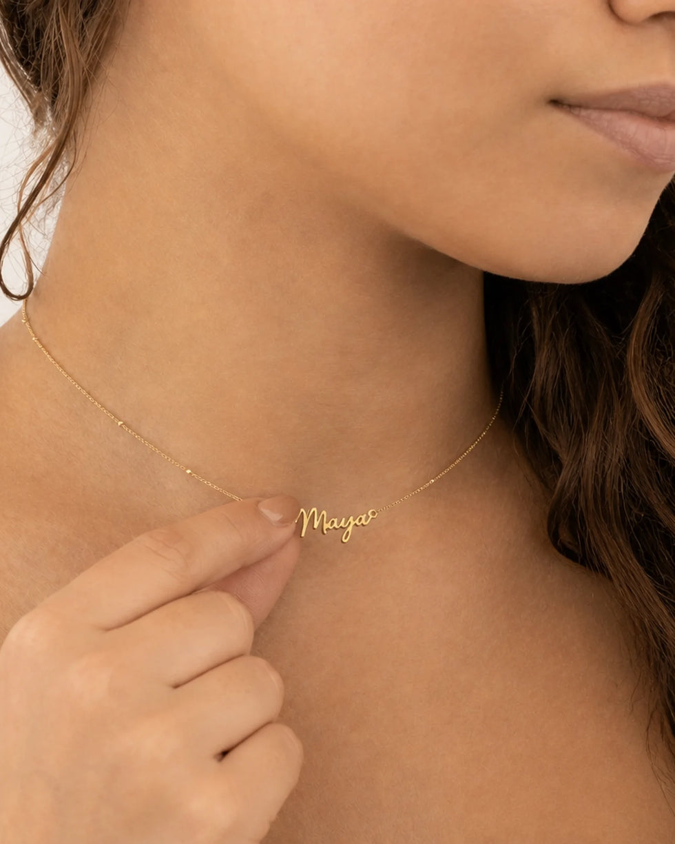 Maya Name Necklace | 18ct Gold, Silver & Vermeil | Ready to Ship