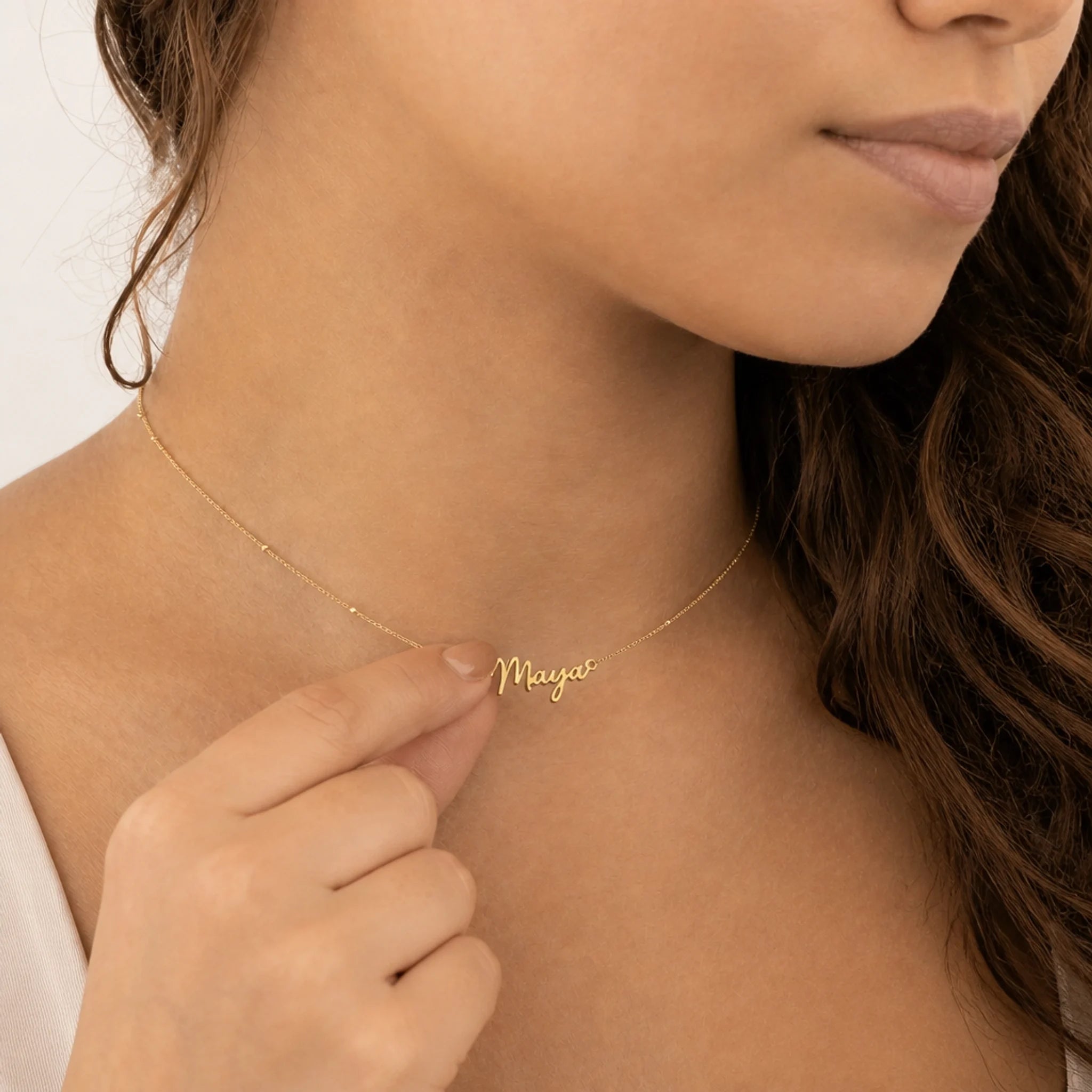 Maya Name Necklace | 18ct Gold, Silver & Vermeil | Ready to Ship