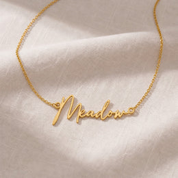 Meadow Name Necklace | 18ct Gold, Silver & Vermeil | Ready to Ship