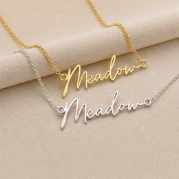 Meadow Name Necklace | 18ct Gold, Silver & Vermeil | Ready to Ship