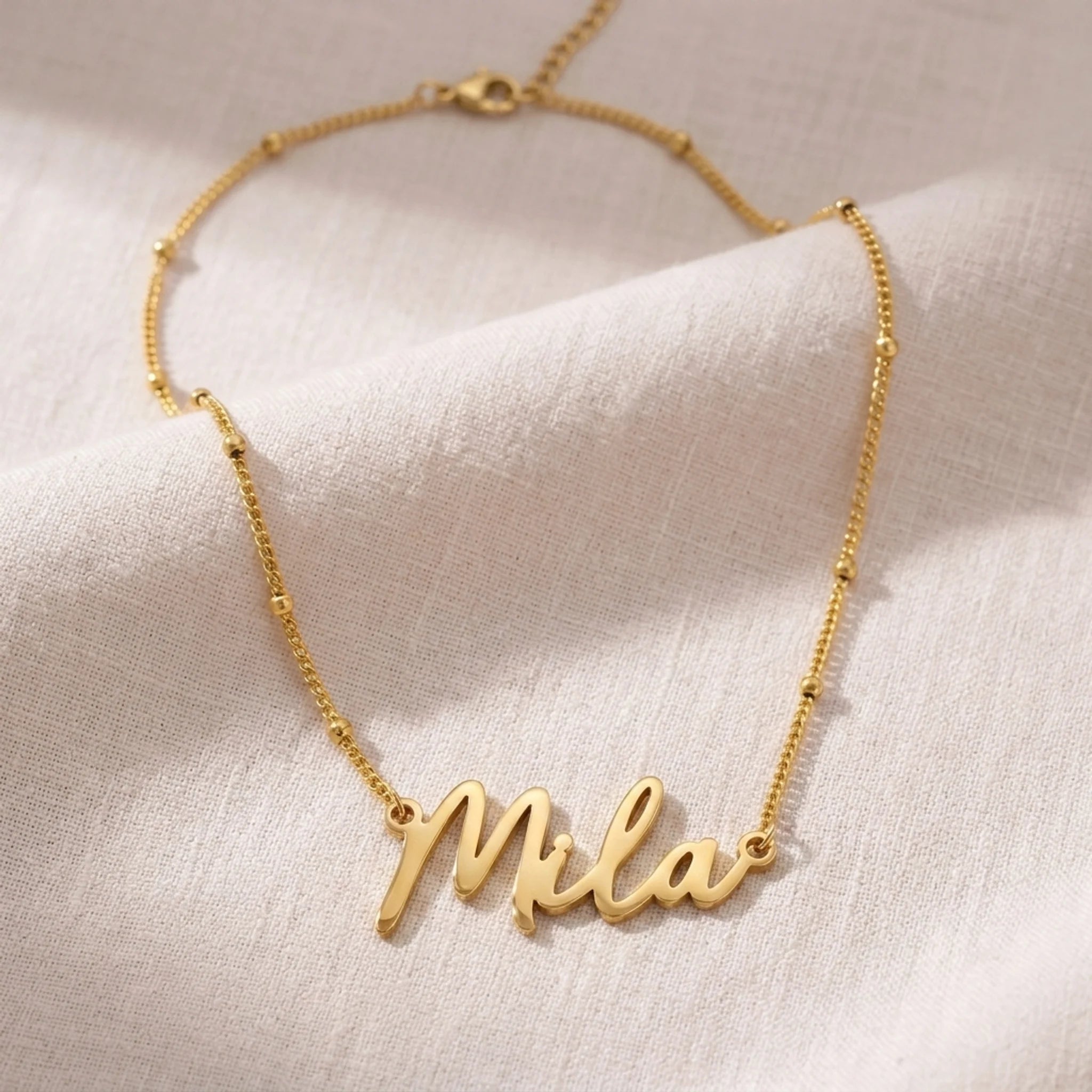 Mila Name Necklace | 18ct Gold, Silver & Vermeil | Ready to Ship