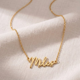 Miles Name Necklace | 18ct Gold, Silver & Vermeil | Ready to Ship