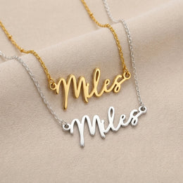 Miles Name Necklace | 18ct Gold, Silver & Vermeil | Ready to Ship