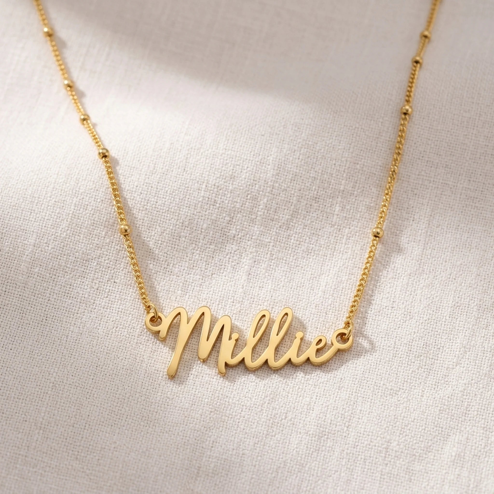 Millie Name Necklace | 18ct Gold, Silver & Vermeil | Ready to Ship