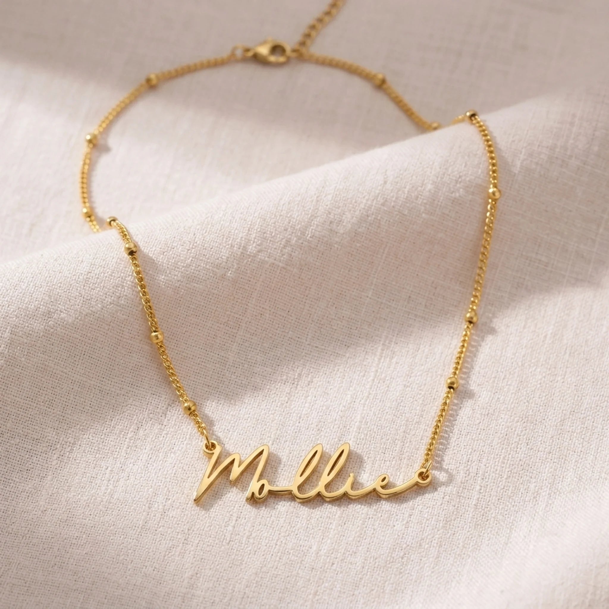 Mollie Name Necklace | 18ct Gold, Silver & Vermeil | Ready to Ship
