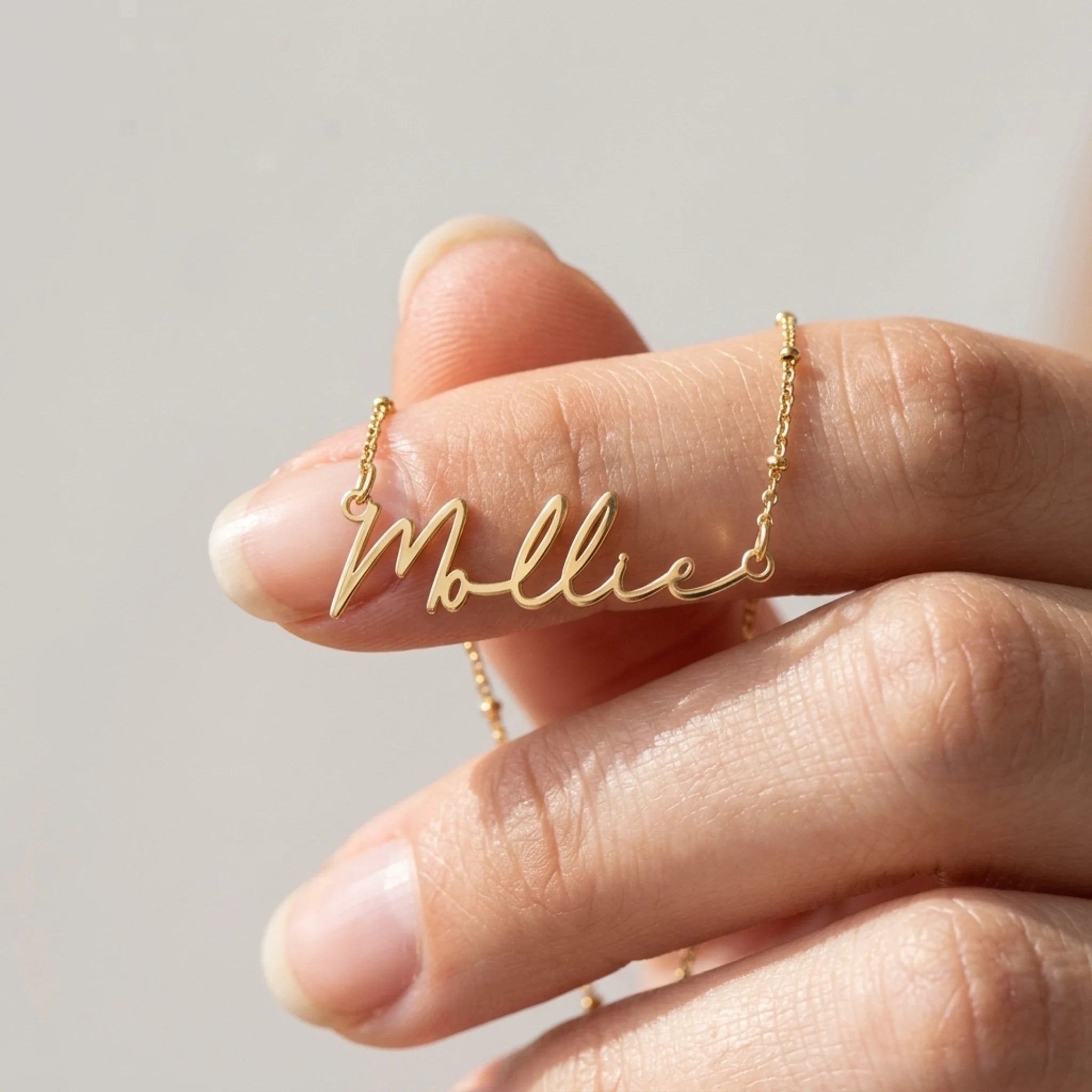 Mollie Name Necklace | 18ct Gold, Silver & Vermeil | Ready to Ship
