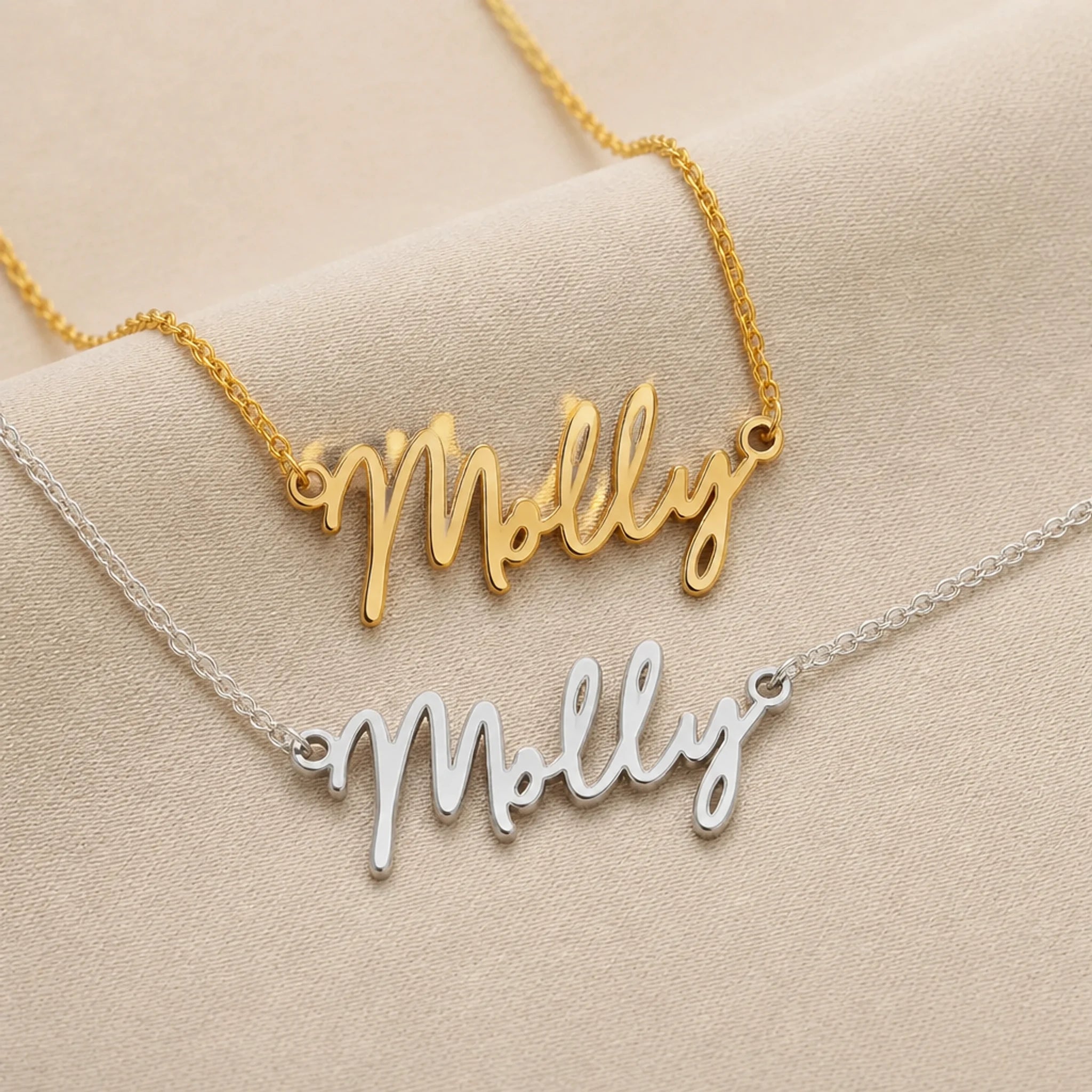 Molly Name Necklace | 18ct Gold, Silver & Vermeil | Ready to Ship