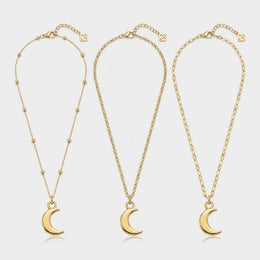 Moon Charm Necklace & Bracelet
