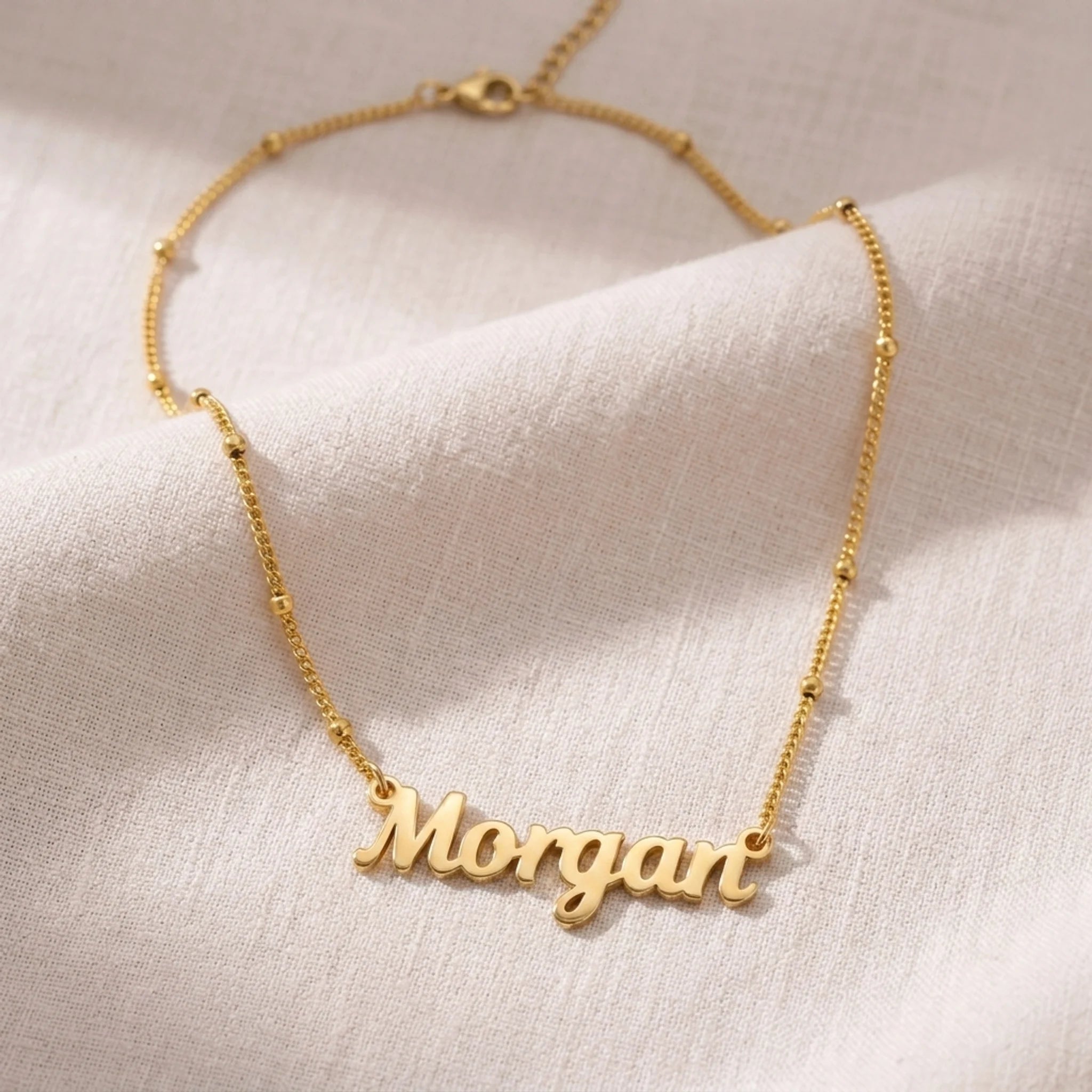 Morgan Name Necklace | 18ct Gold, Silver & Vermeil | Ready to Ship