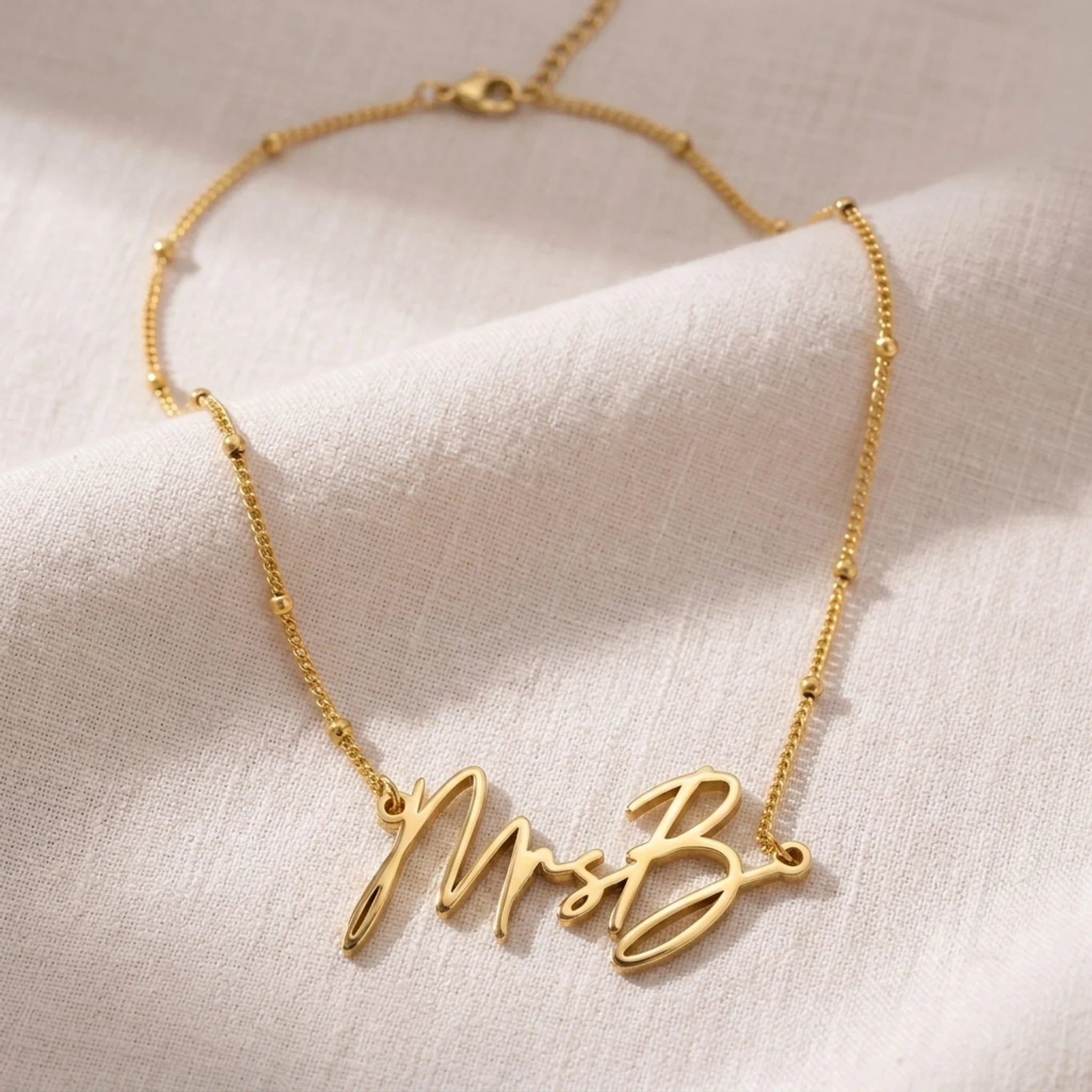 MrsB Name Necklace | 18ct Gold, Silver & Vermeil | Ready to Ship