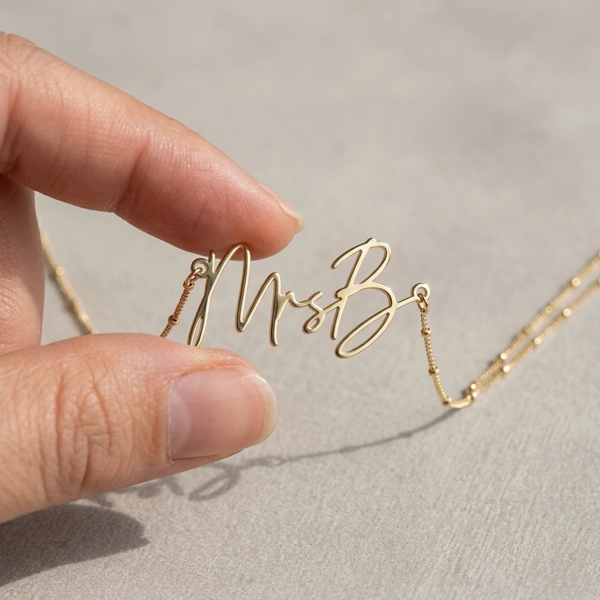 MrsB Name Necklace | 18ct Gold, Silver & Vermeil | Ready to Ship