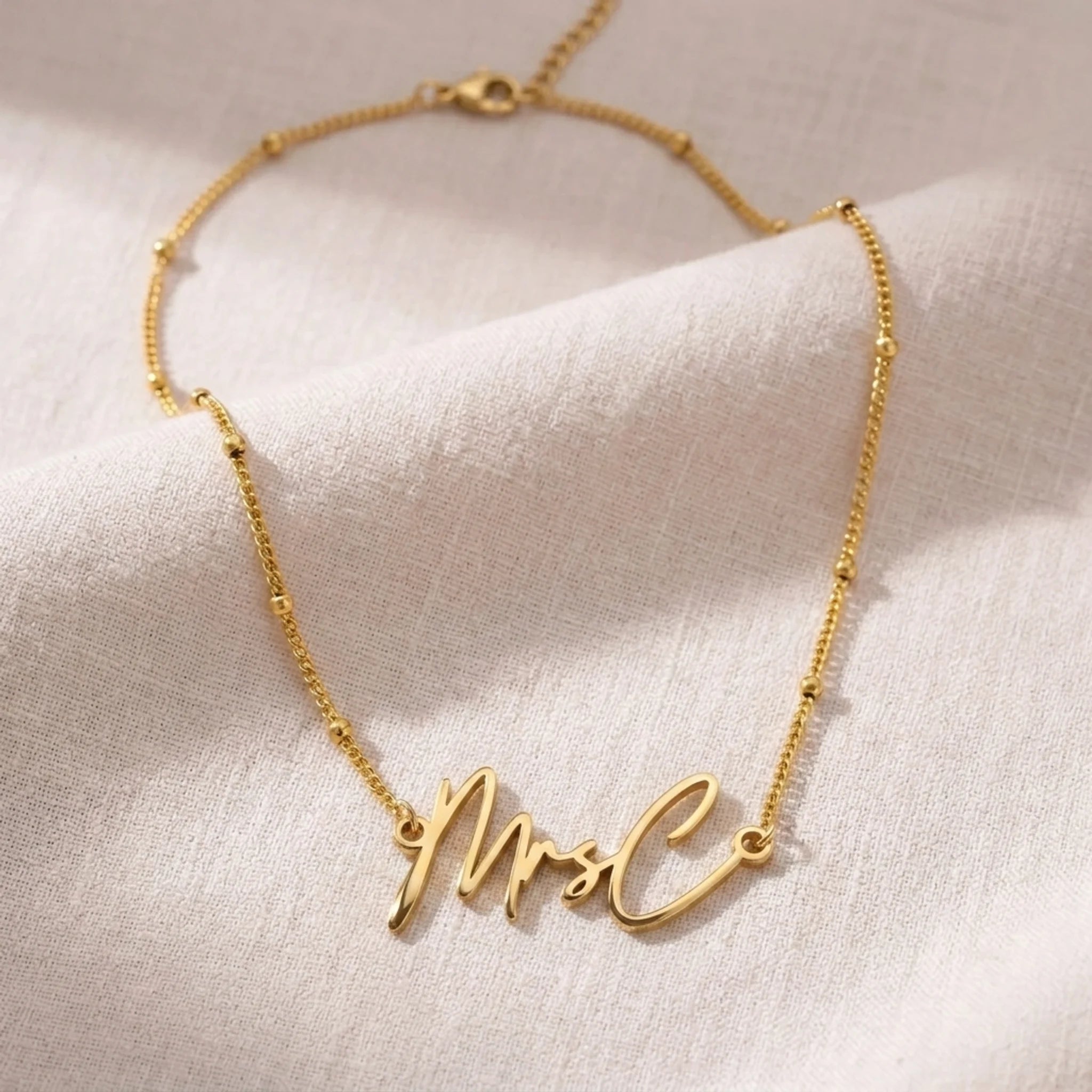 MrsC Name Necklace | 18ct Gold, Silver & Vermeil | Ready to Ship