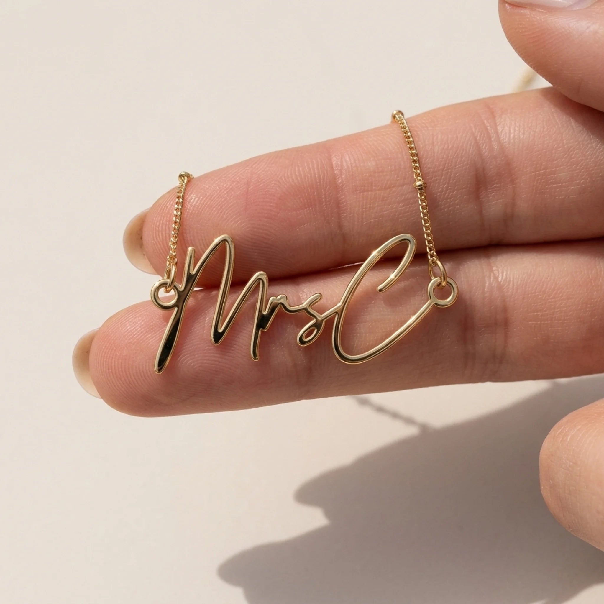 MrsC Name Necklace | 18ct Gold, Silver & Vermeil | Ready to Ship