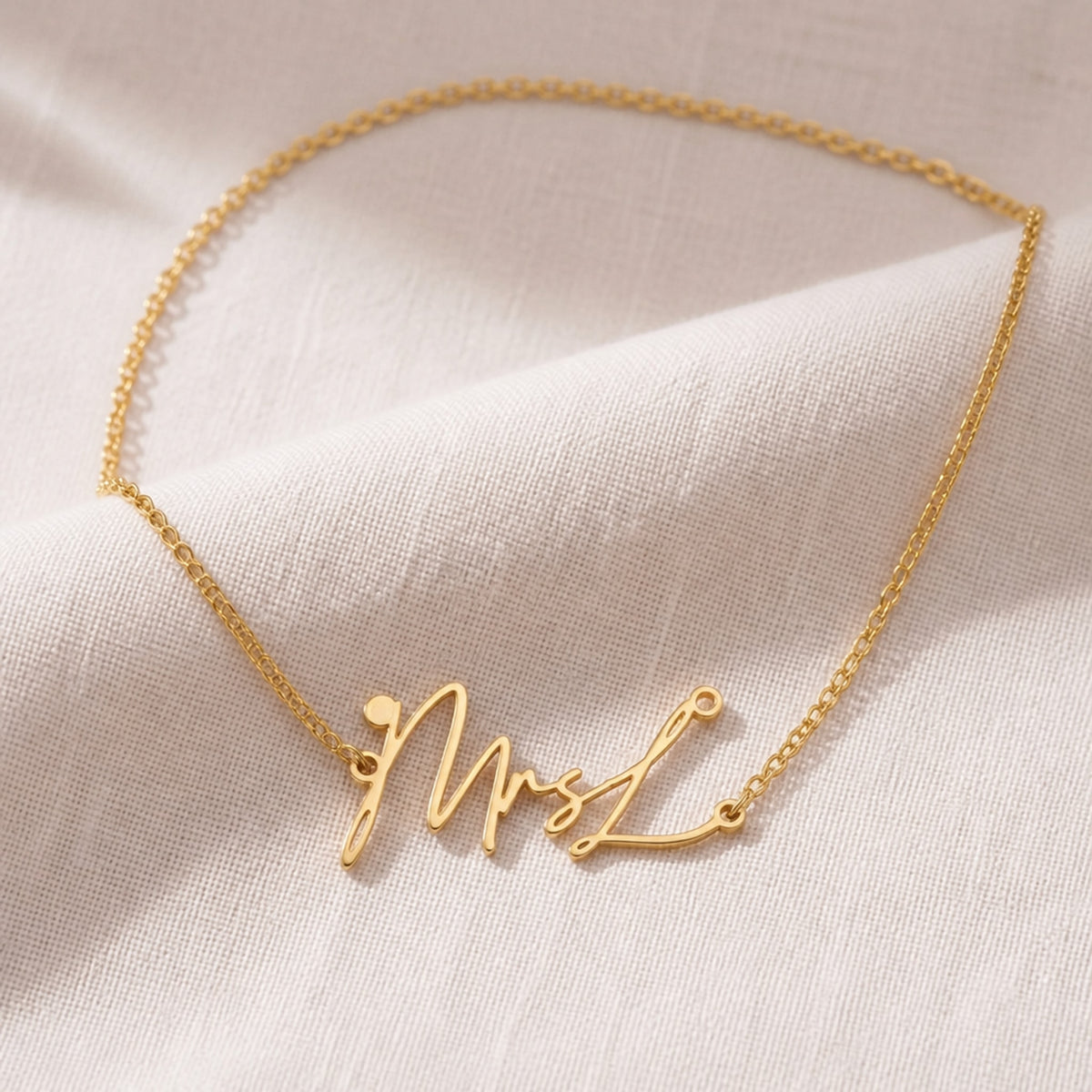 MrsL Name Necklace | 18ct Gold, Silver & Vermeil | Ready to Ship